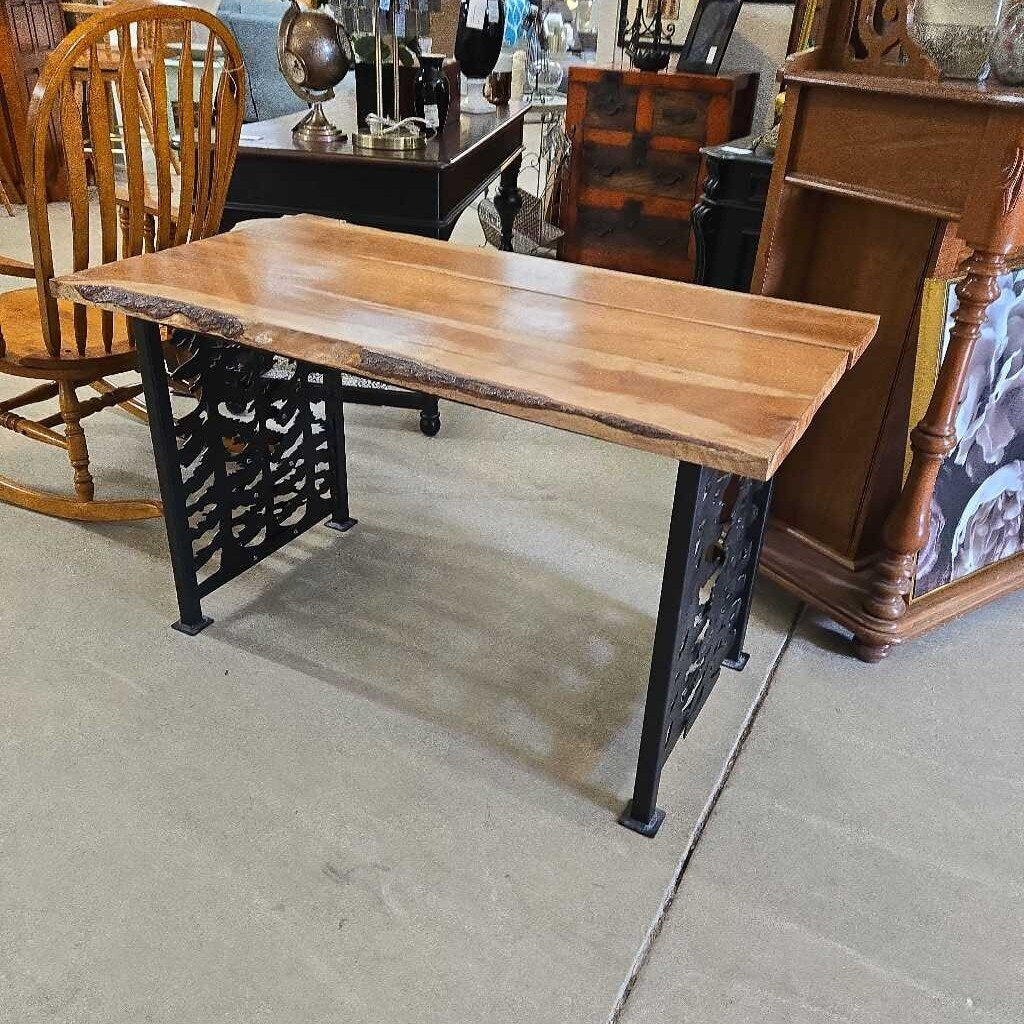 LIVE EDGE TABLE W/LASER CUT TREE LEGS