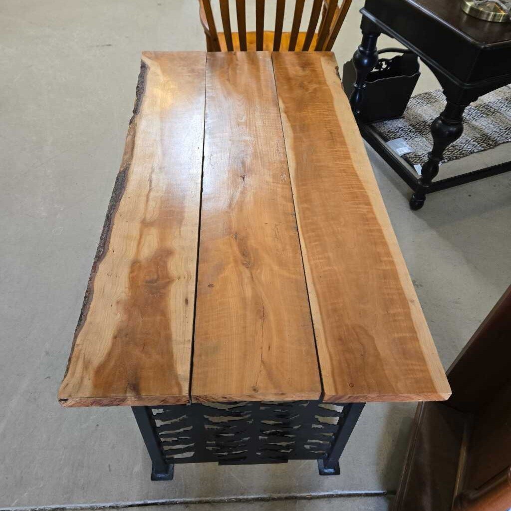 LIVE EDGE TABLE W/LASER CUT TREE LEGS
