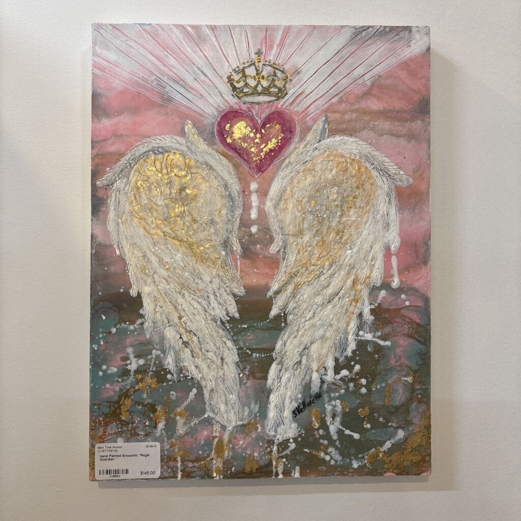 Hand Painted Encaustic "Regal Guardian "
