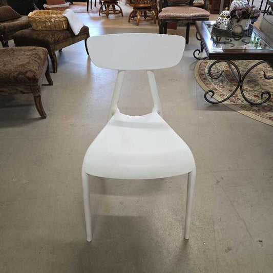 WHITE PLASTIC DESK CHAIR