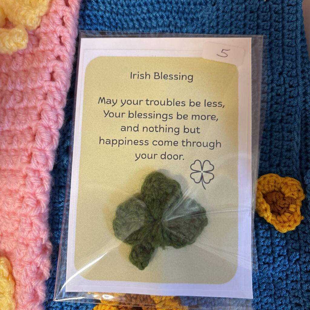 Crochet Clover Pin