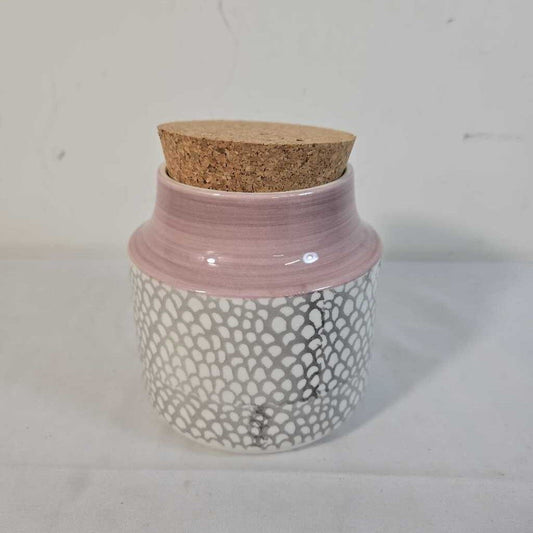 PINK & GREY CORK LIDDED JAR