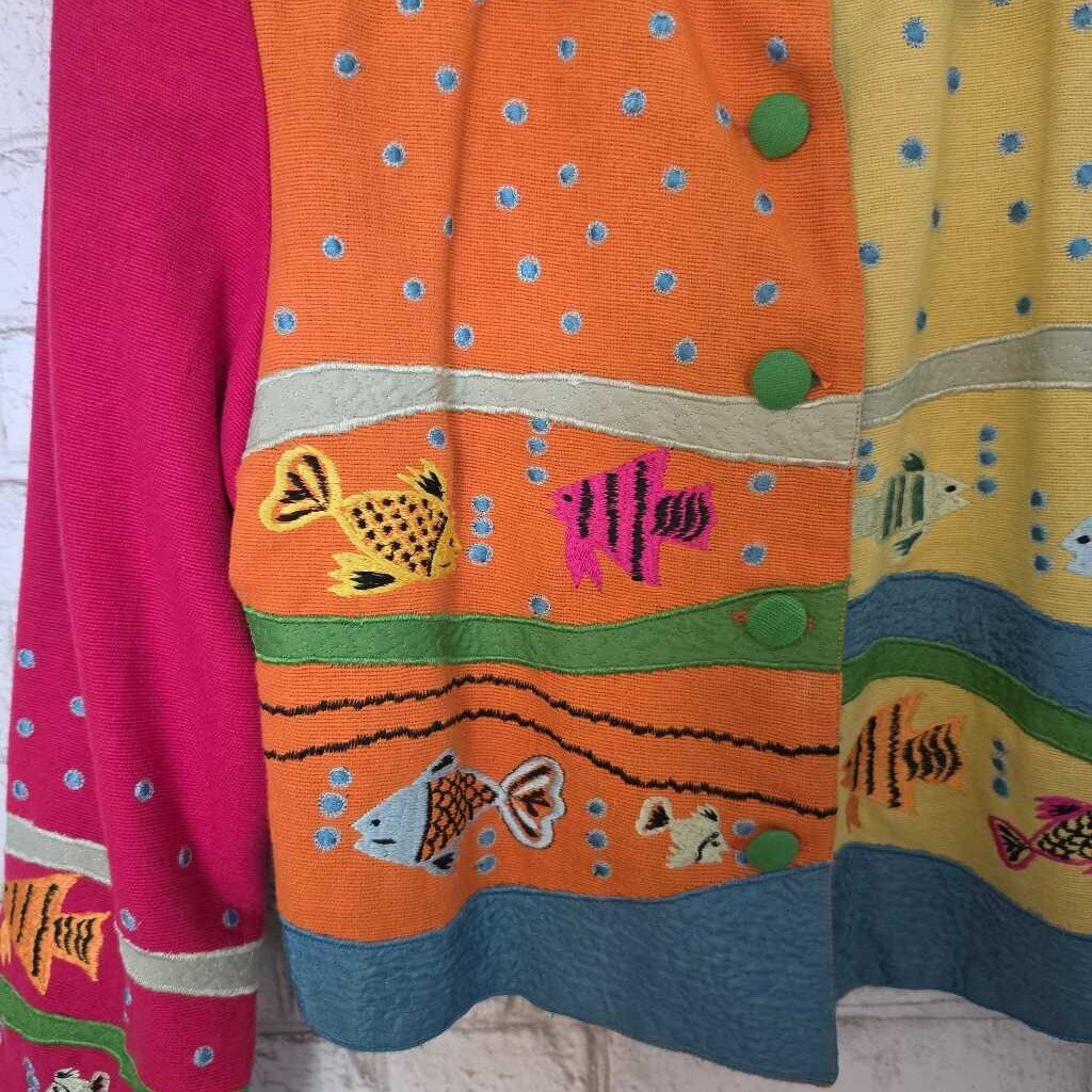Vintage ANAGE "Art to Wear" Tropical Fish Jacket