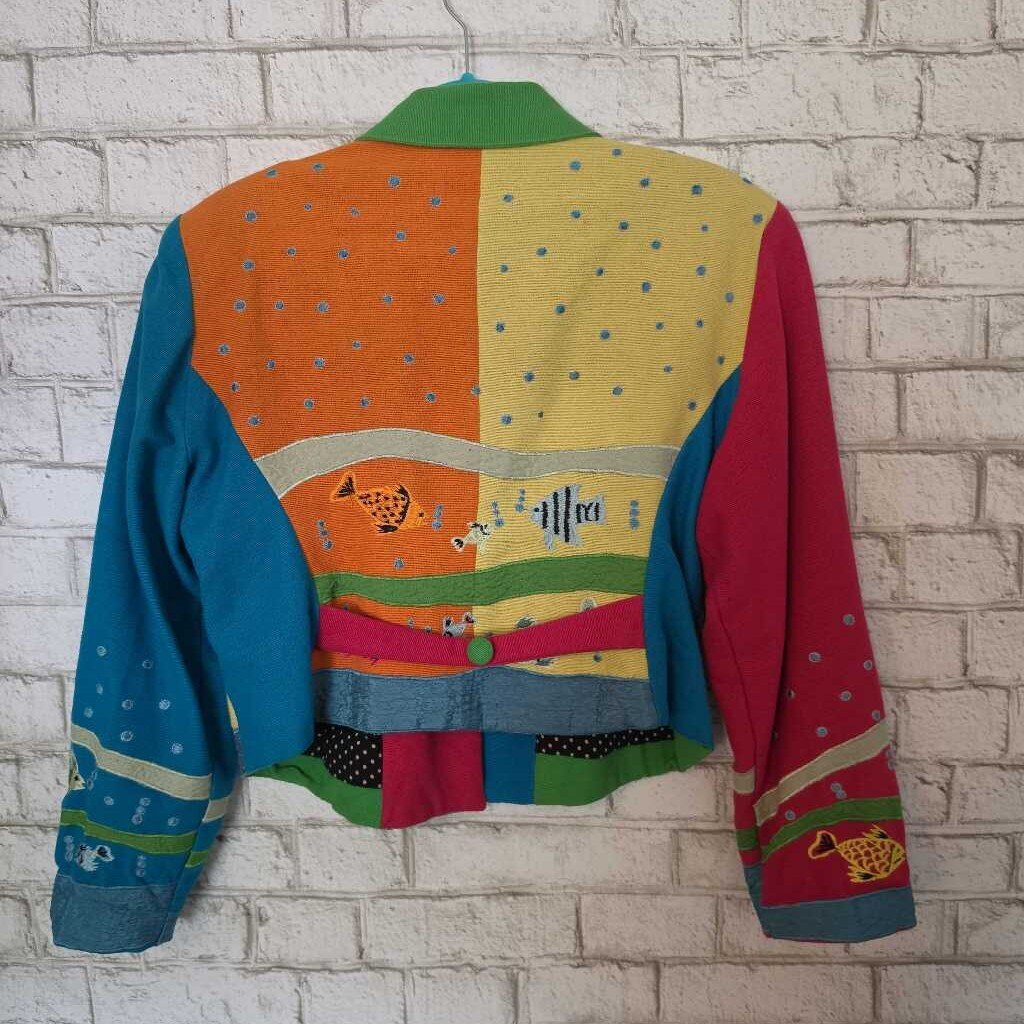 Vintage ANAGE "Art to Wear" Tropical Fish Jacket