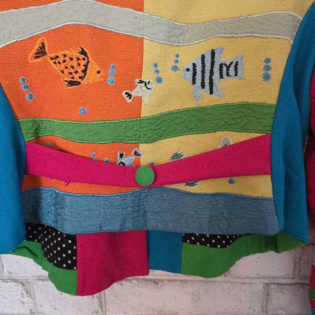 Vintage ANAGE "Art to Wear" Tropical Fish Jacket