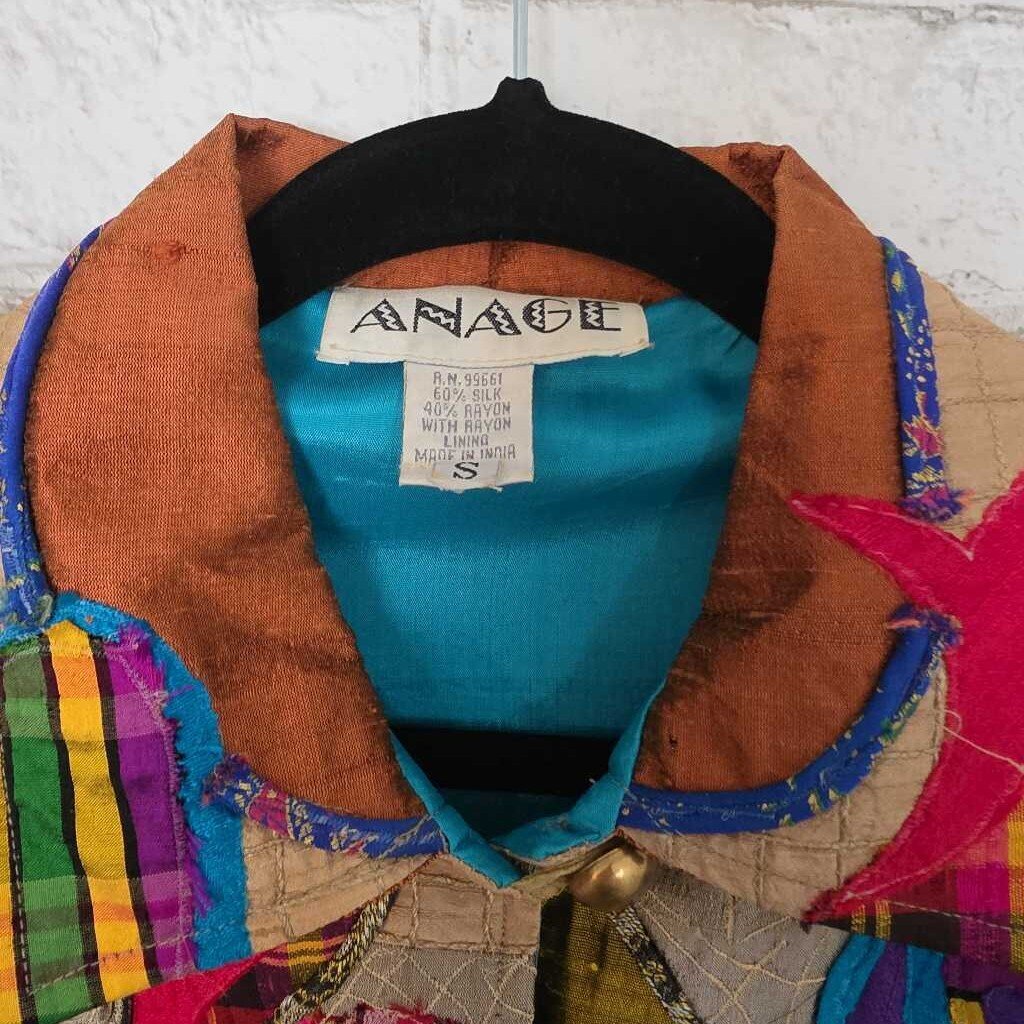 Vintage ANAGE "Art to Wear" Patchwork Jacket