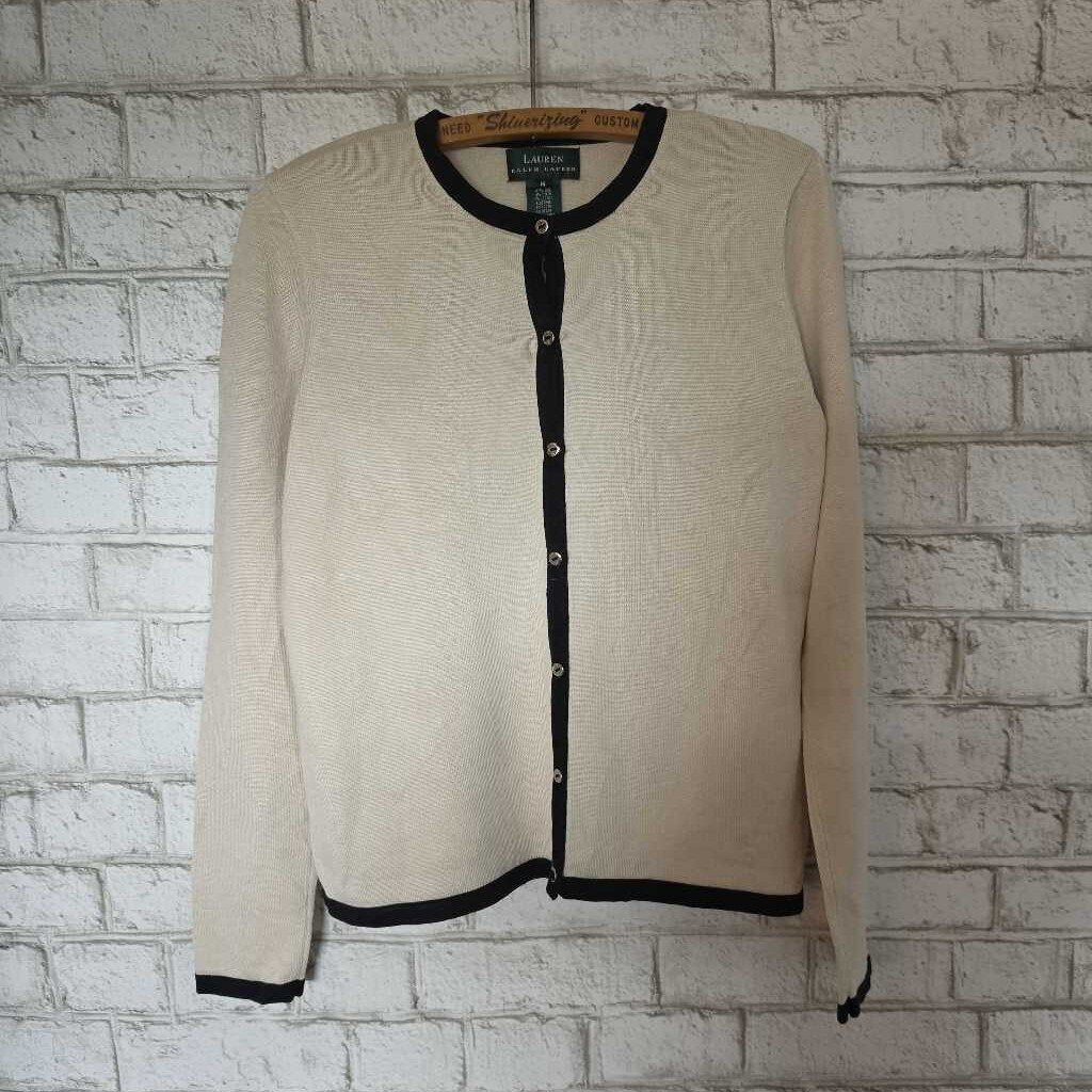 RALPH LAUREN Cream Cardigan M