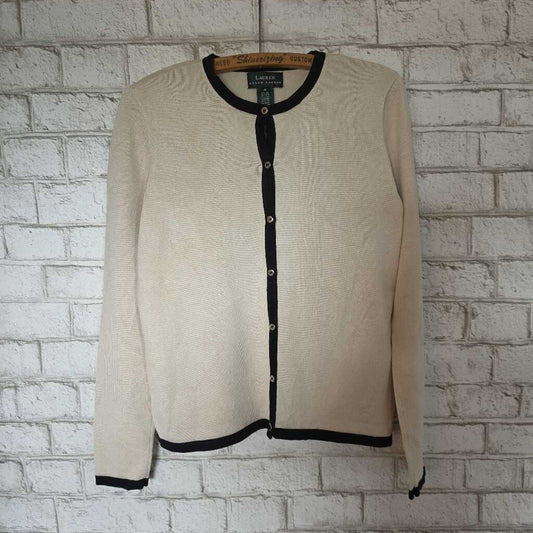 RALPH LAUREN Cream Cardigan M