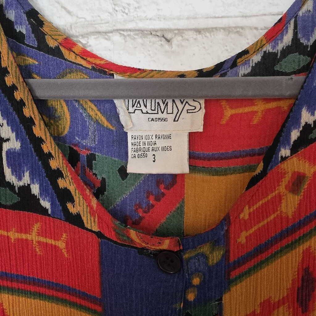 Vintage DALMYS Patterned Dress