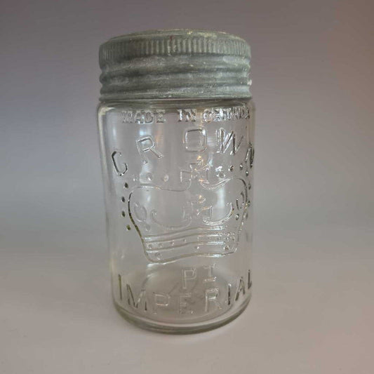 Clear Glass CROWN IMPERIAL MADE IN CANADA Canning Jar
