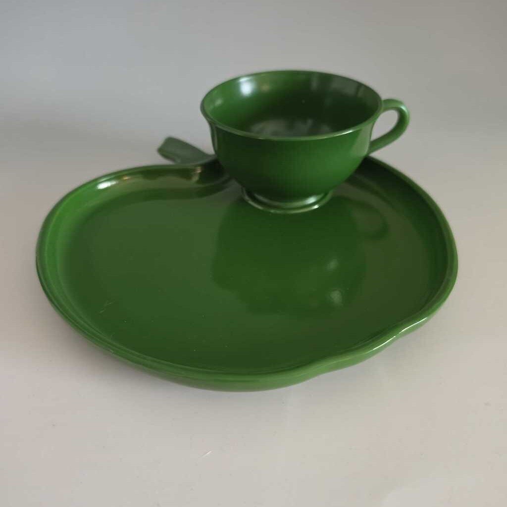 1950s HAZEL ATLAS Orchard Ware Platonite Glass Set Green