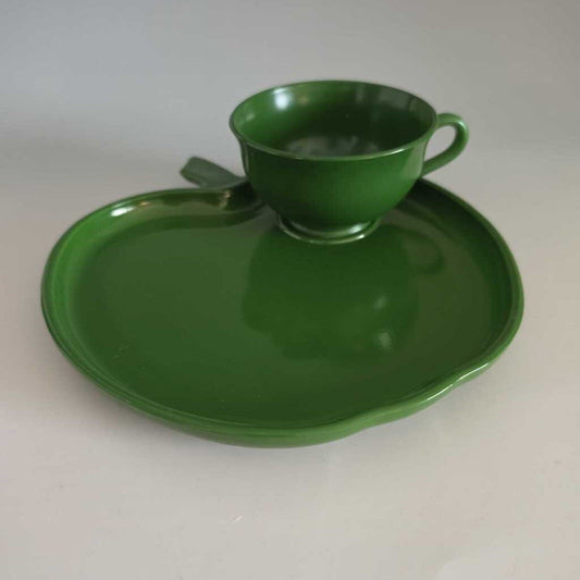 1950s HAZEL ATLAS Orchard Ware Platonite Glass Set Green