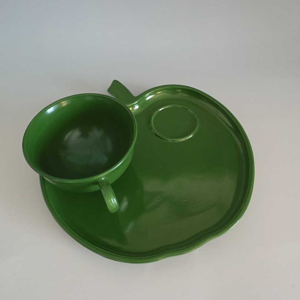 1950s HAZEL ATLAS Orchard Ware Platonite Glass Set Green