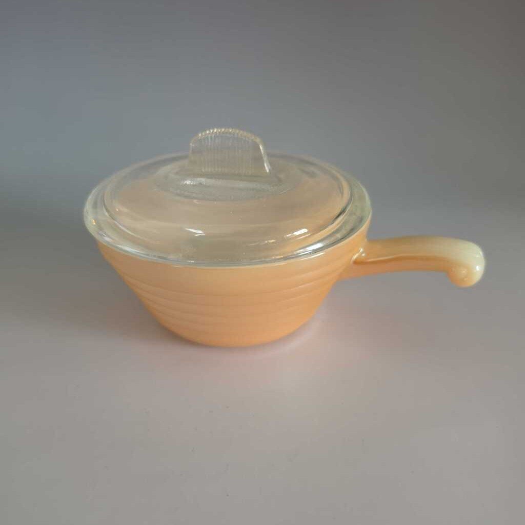 FIRE-KING "BEEHIVE" Individual Casserole/Soup Handled Bowl