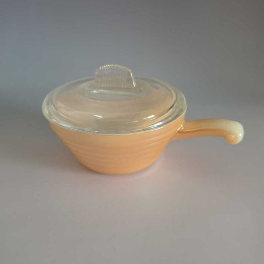 FIRE-KING "BEEHIVE" Individual Casserole/Soup Handled Bowl