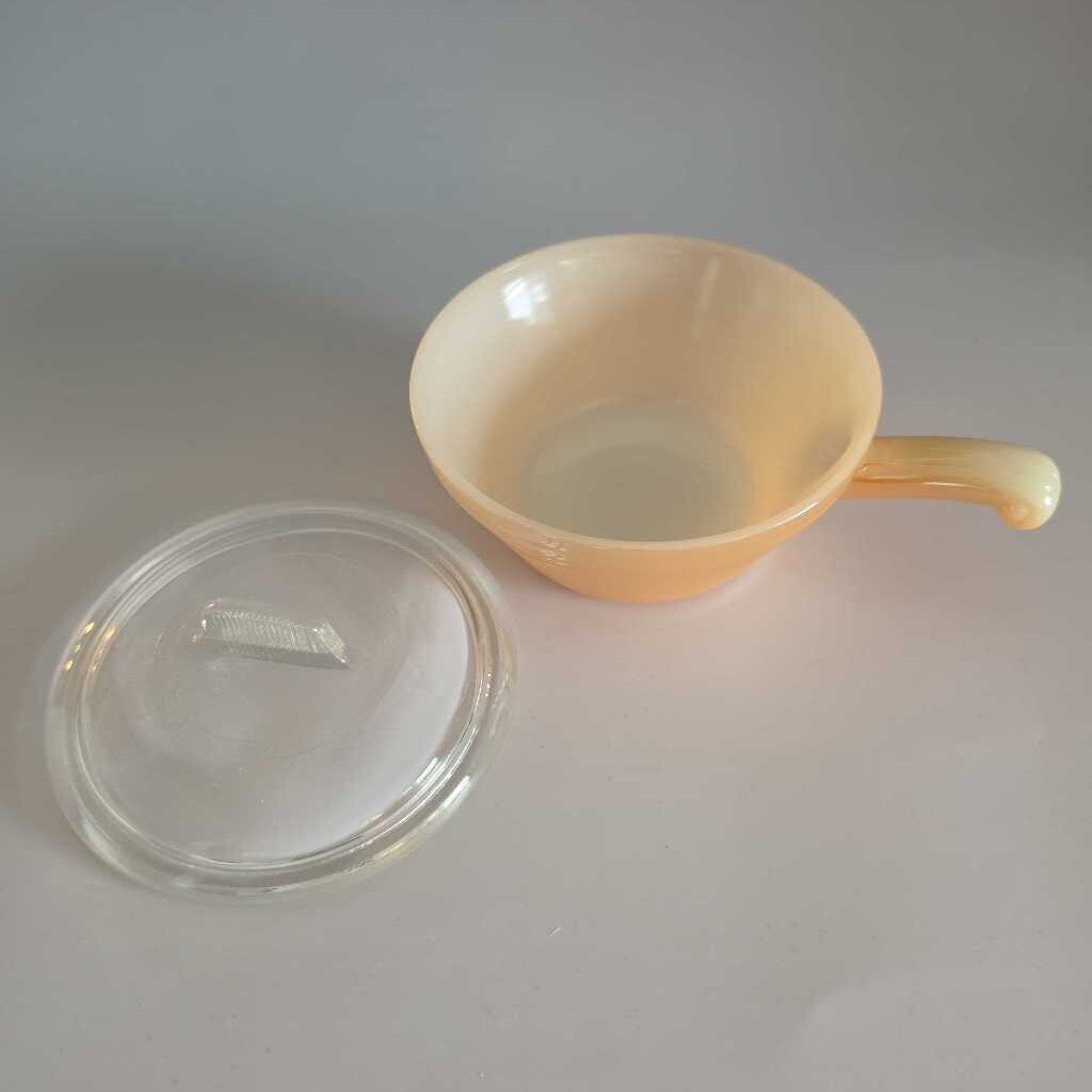 FIRE-KING "BEEHIVE" Individual Casserole/Soup Handled Bowl