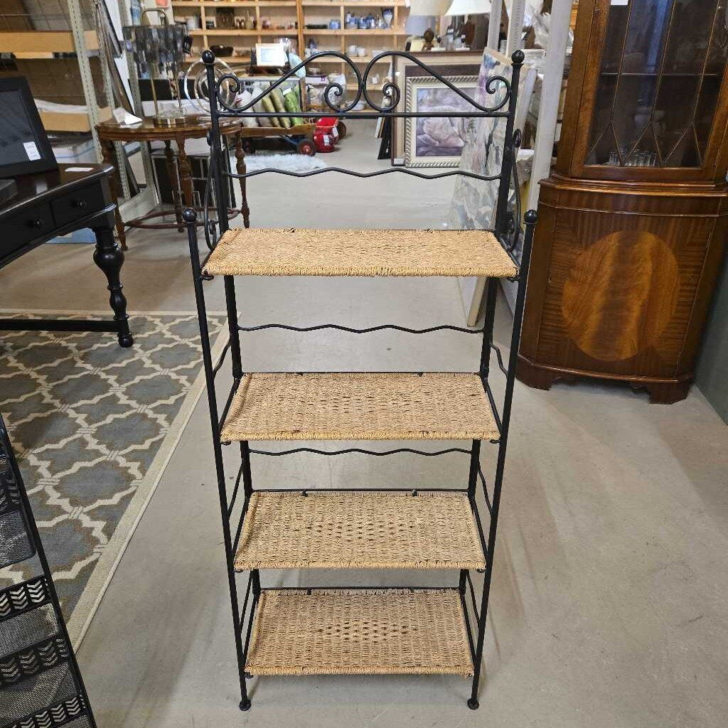 BLACK & WICKER SHELF