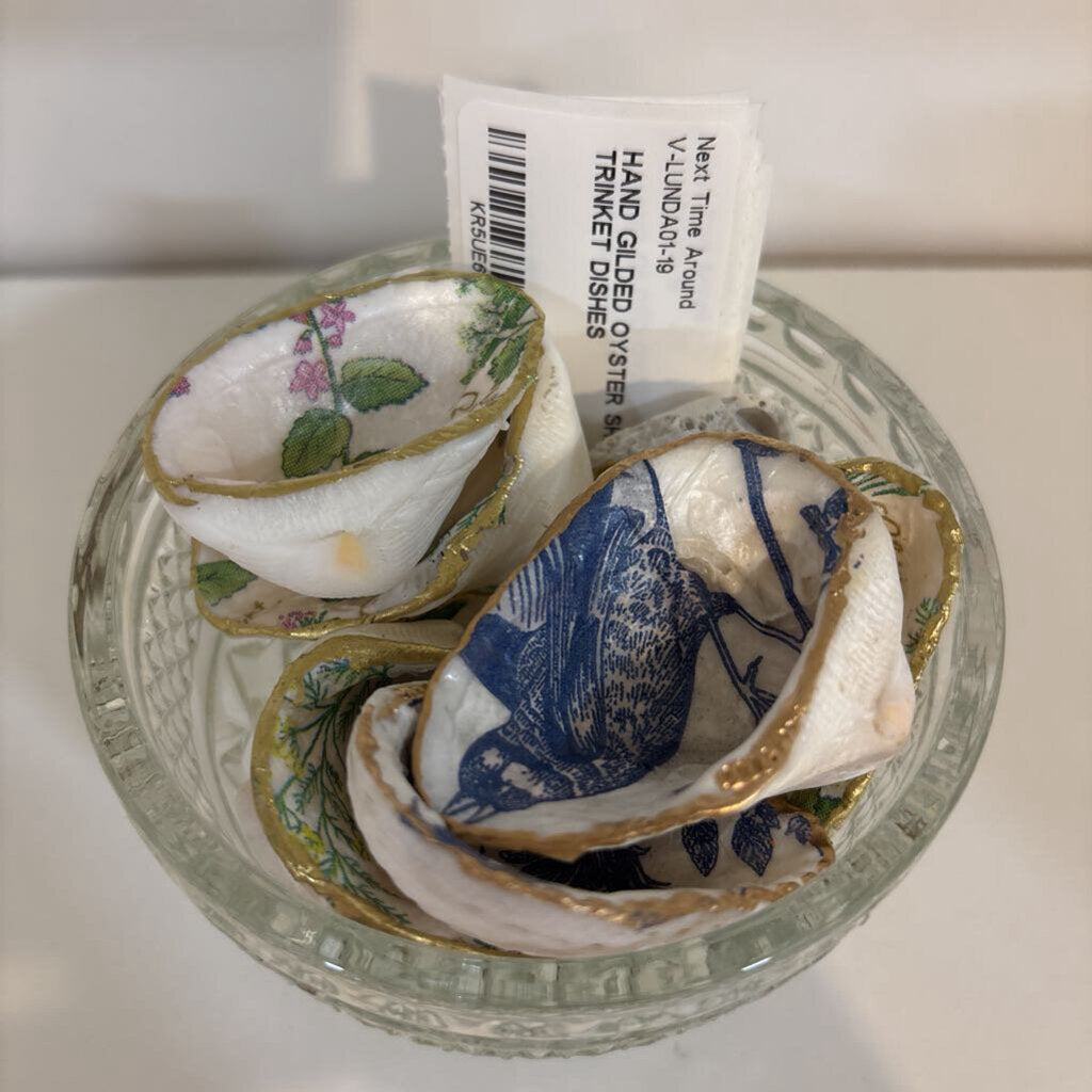 HAND GILDED OYSTER SHELL TRINKET DISHES
