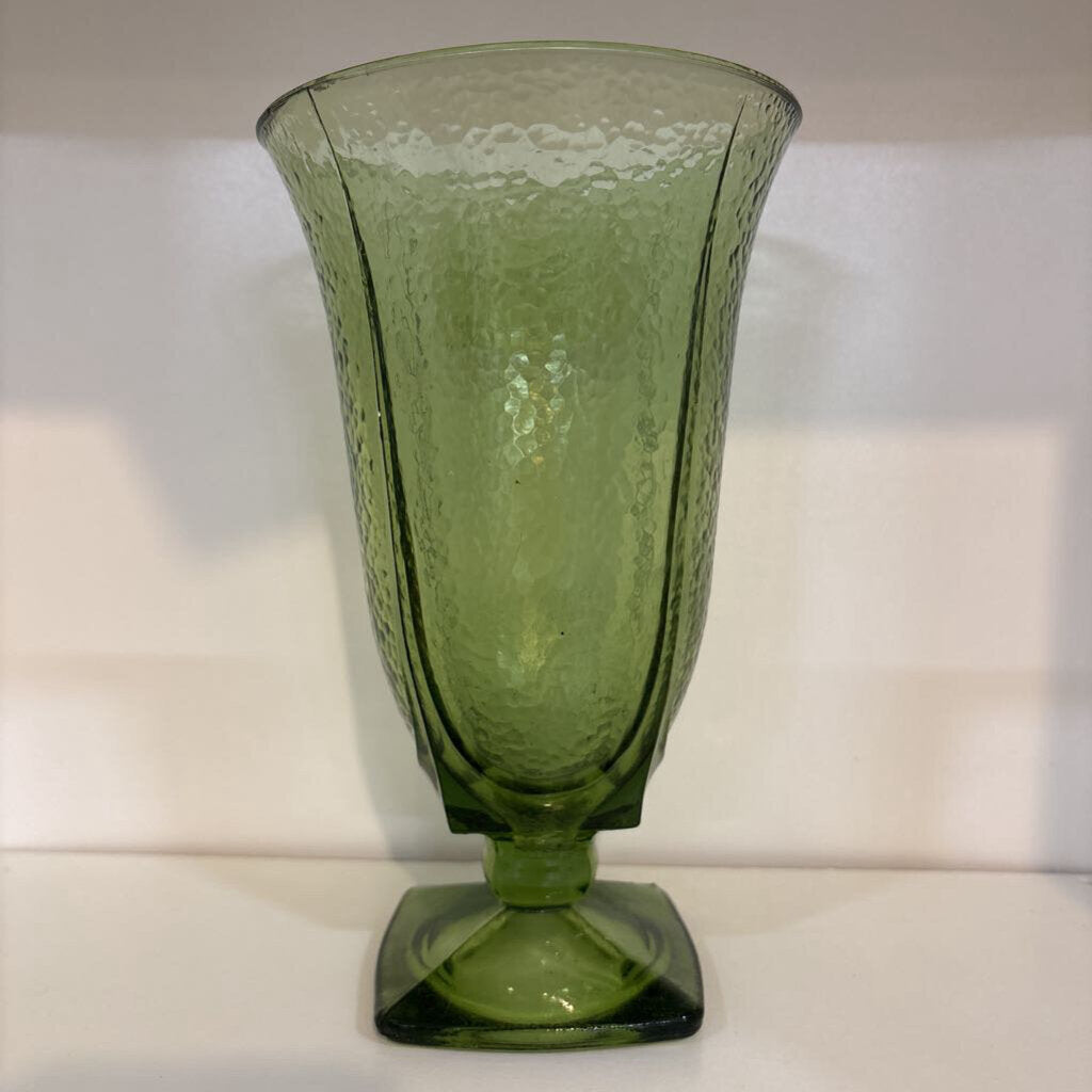 LARGE GREEN GLASS VASE