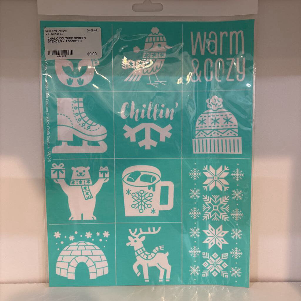 CHALK COUTURE SCREEN STENCILS - ASSORTED
