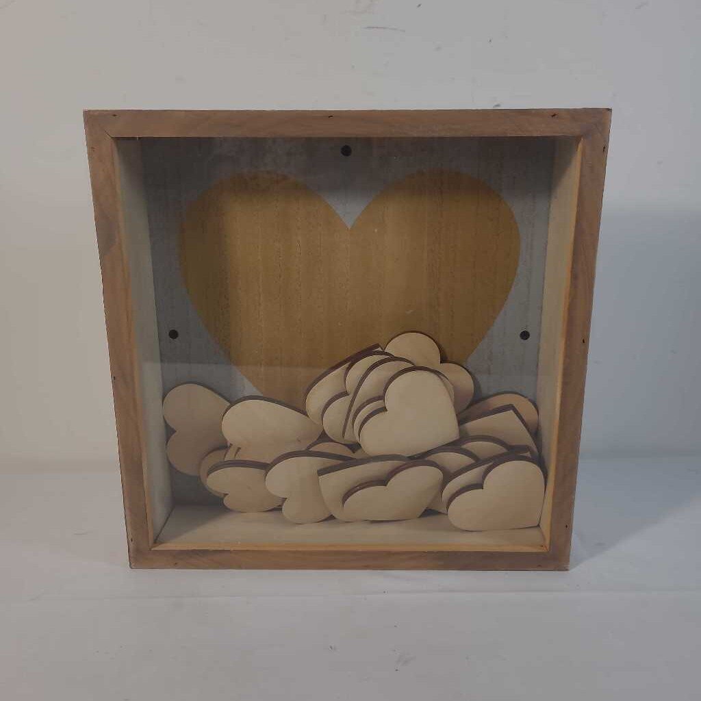 GUEST DROP BOX OF WOODEN HEARTS