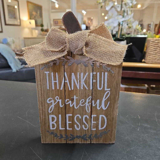 THANKFUL GRATEFUL BLESSED PUMPKIN