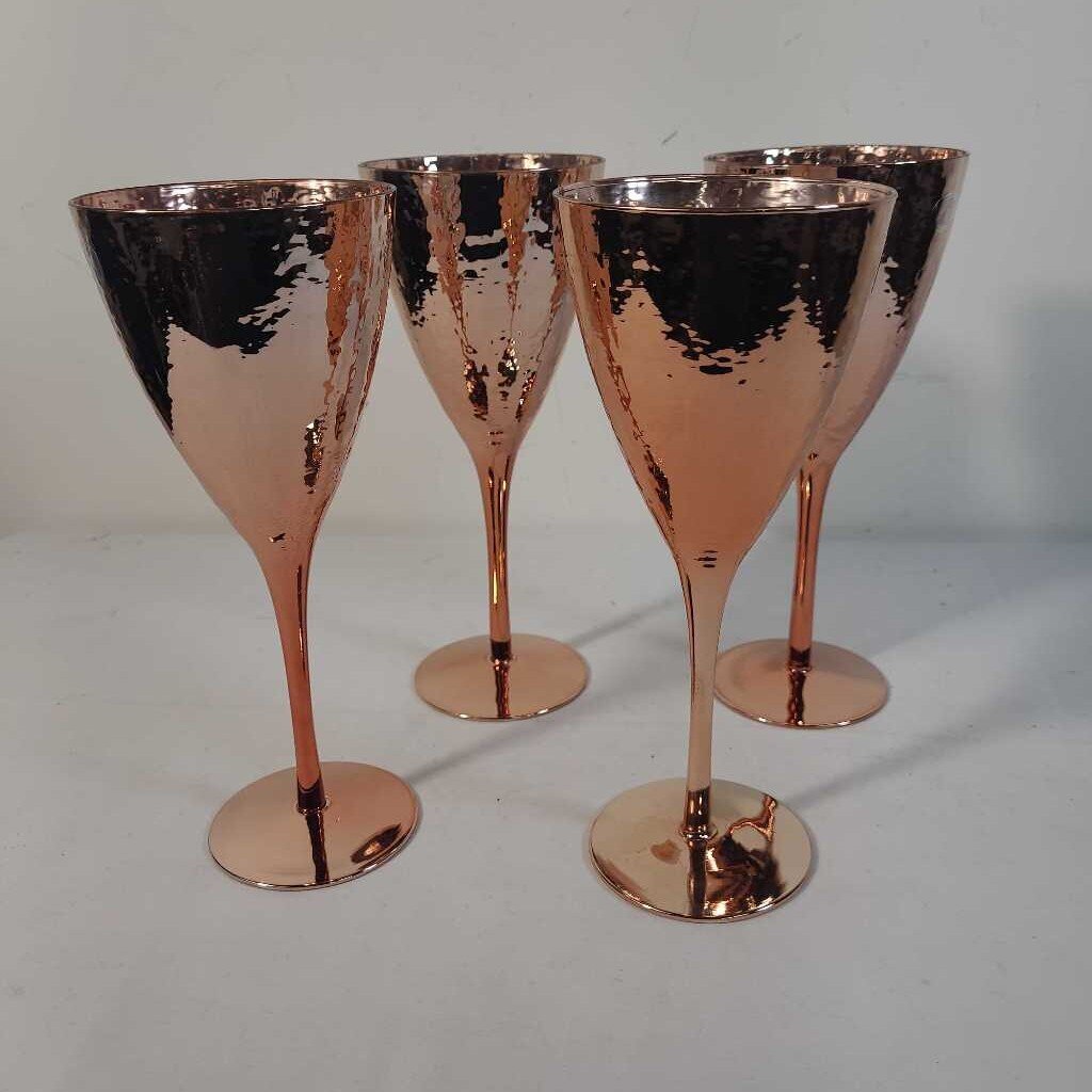 S/4 COPPER WINE GLASSES