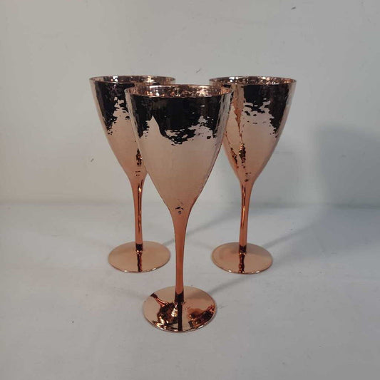S/3 COPPER WINE GLASSES