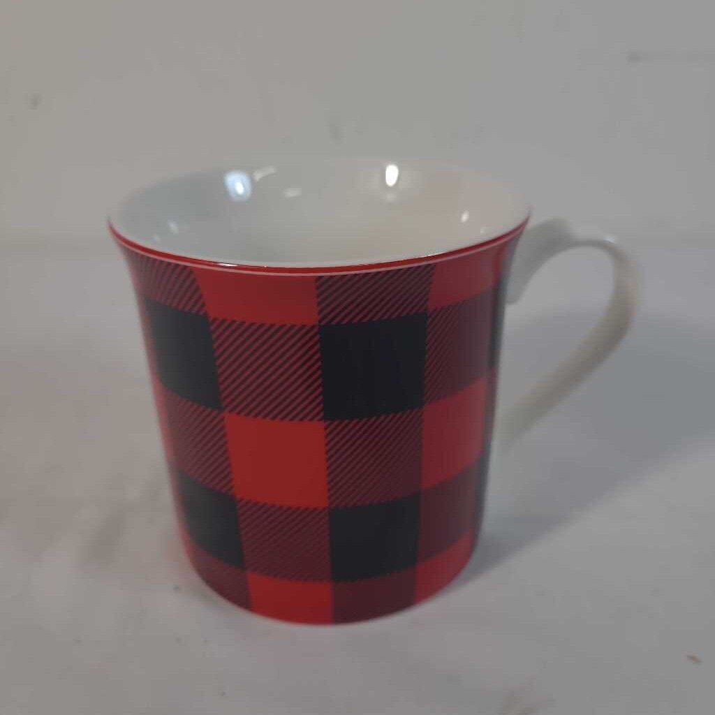 RED & BLACK PLAID MUG