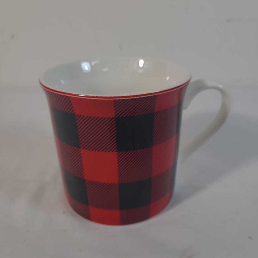 RED & BLACK PLAID MUG