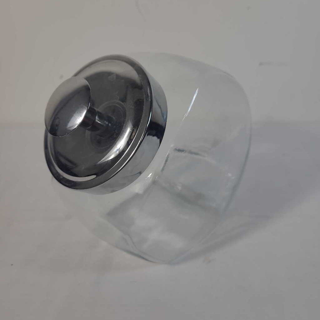 GLASS JAR W/SILVER LID