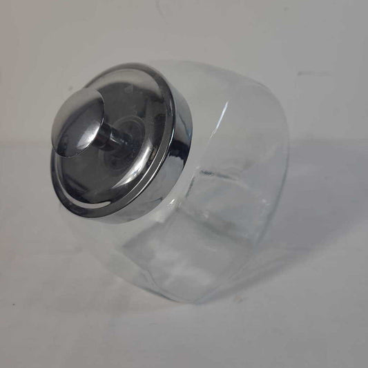 GLASS JAR W/SILVER LID