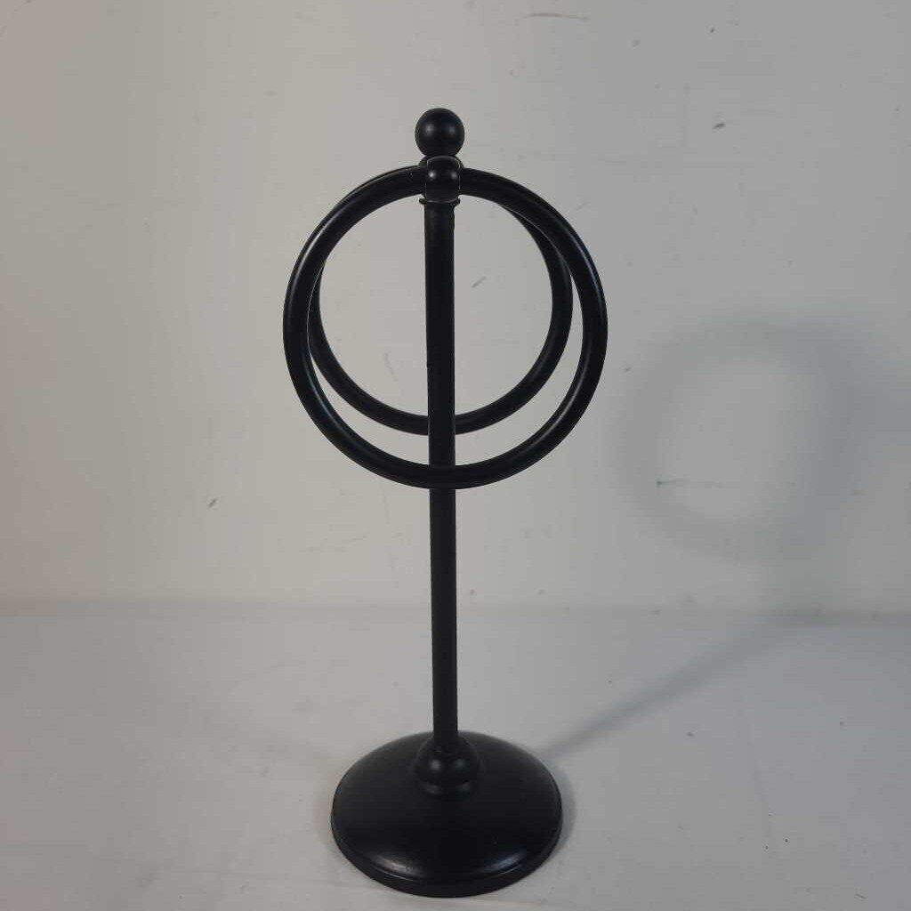 BLACK DOUBLE RING TOWEL HOLDER