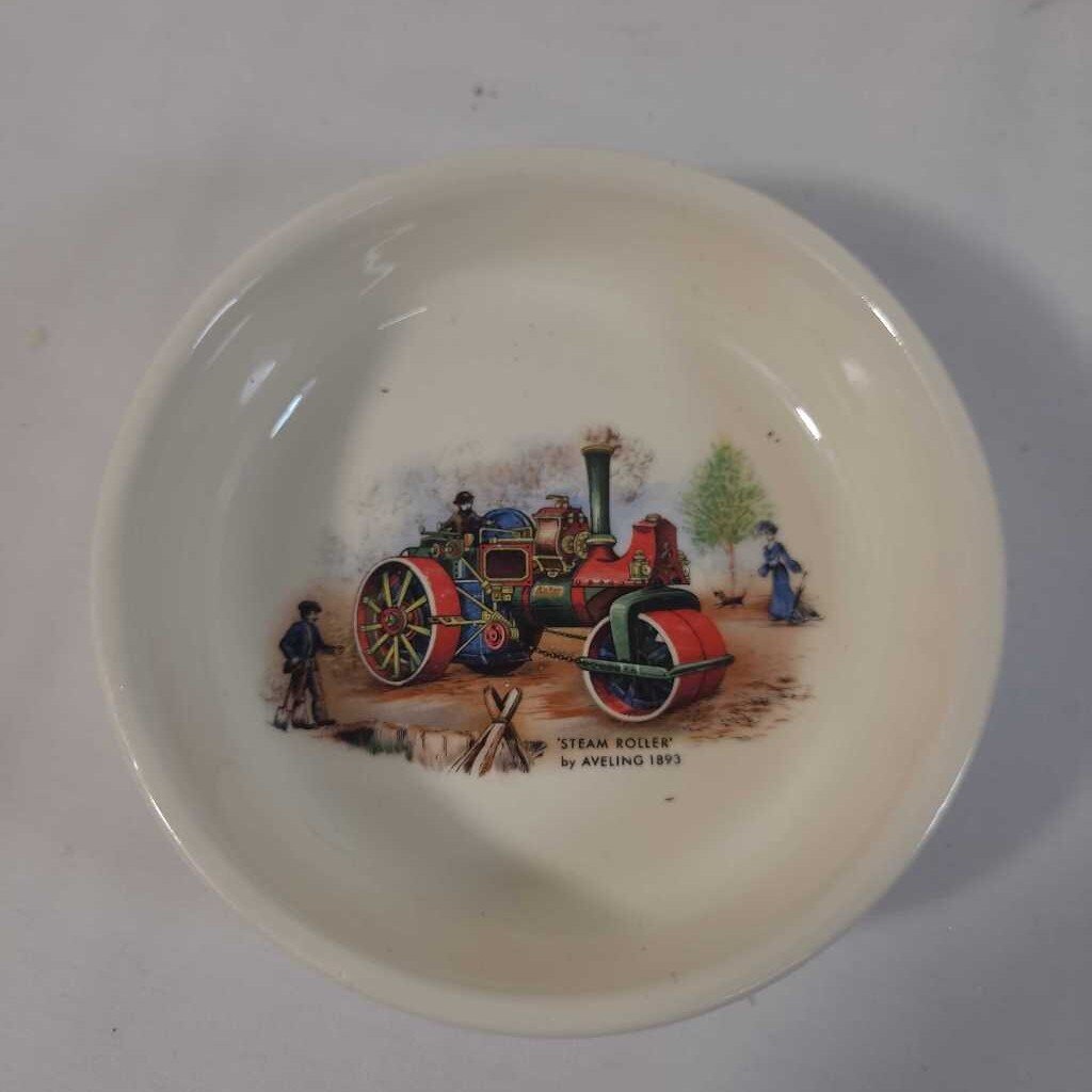 S/4 CERAMIC VTG TRANSPORTATION COASTERS IN A LEATER CARRIER