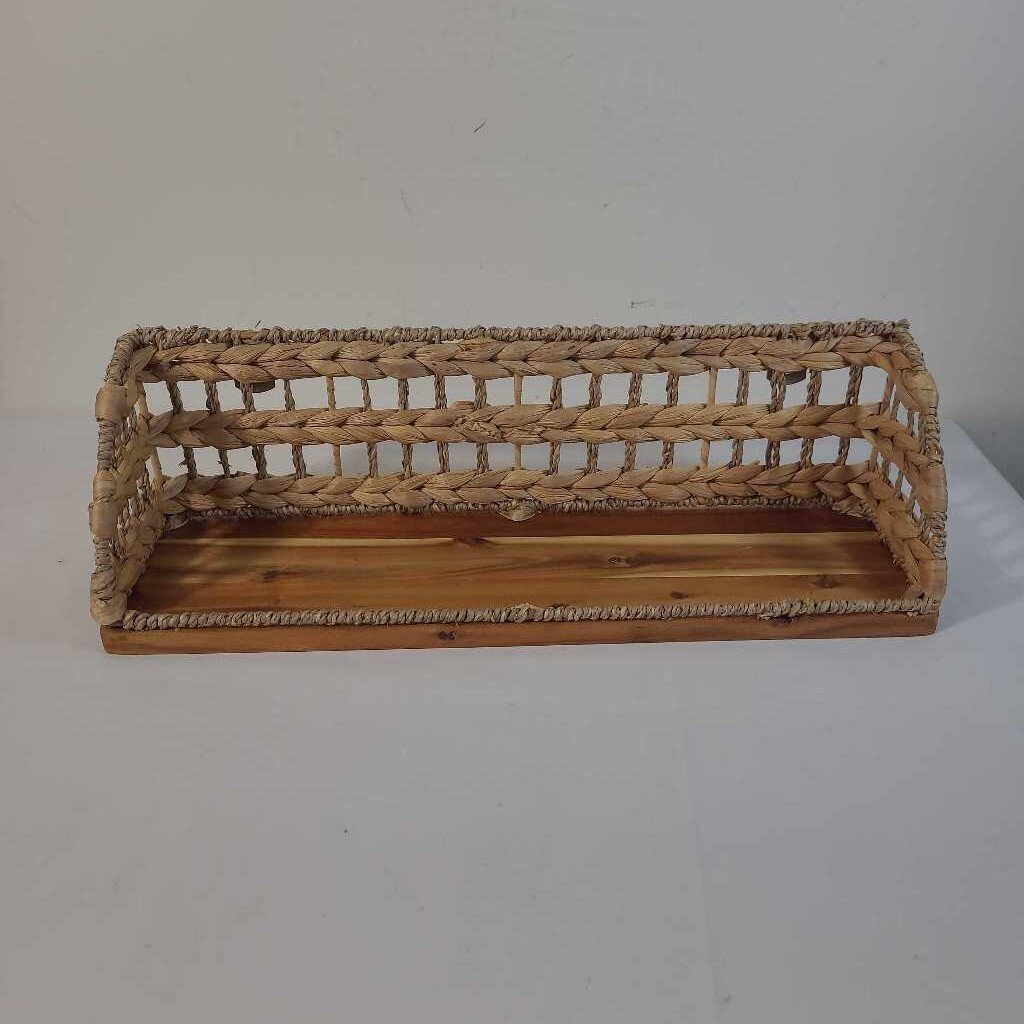 WOOD & WICKER SHELF
