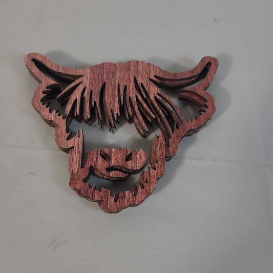 S/4 CUTOUT HIGHLAND COW COASTERS