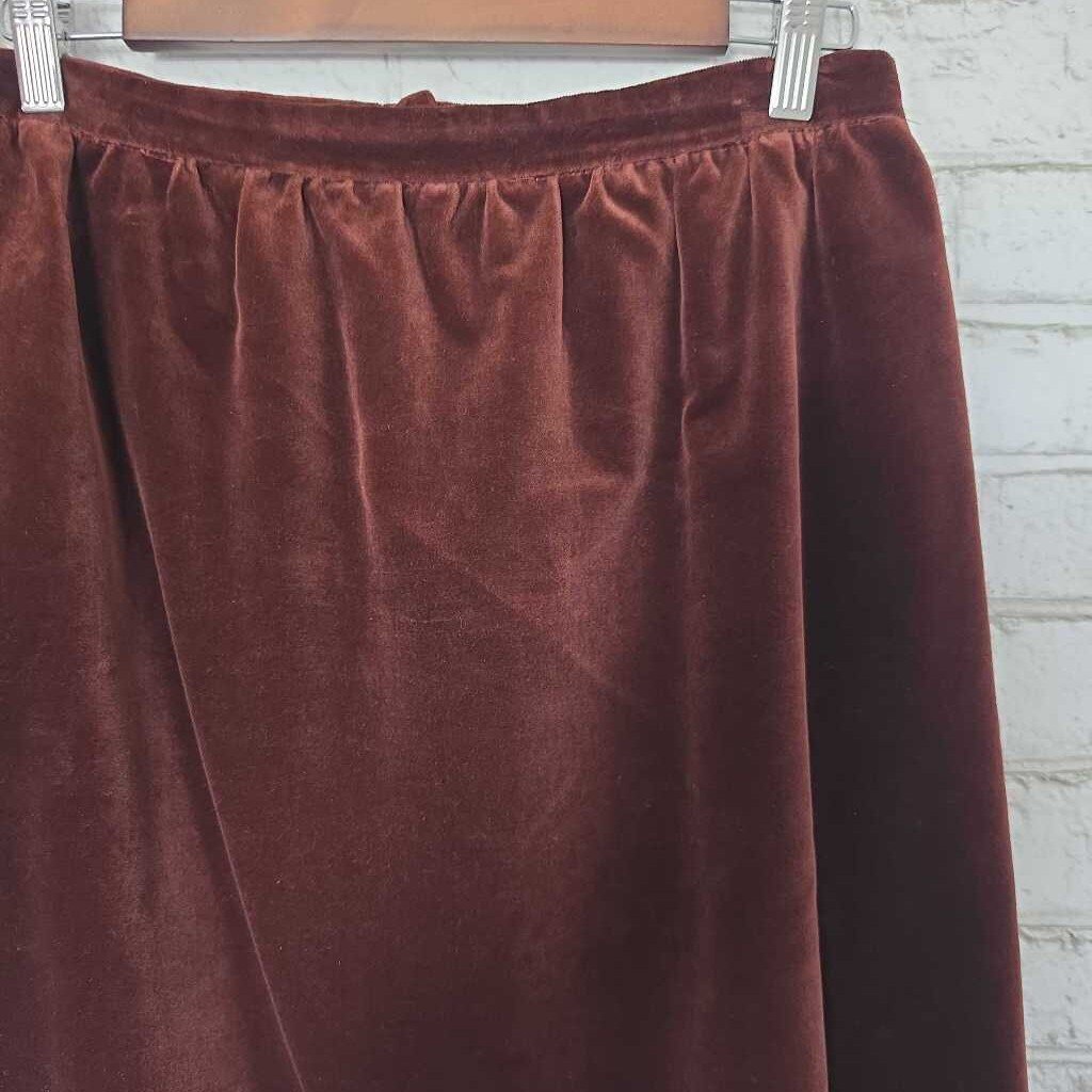 Vintage BERNARD PERRE Canada Cotton Velvet Midi Skirt with Pockets