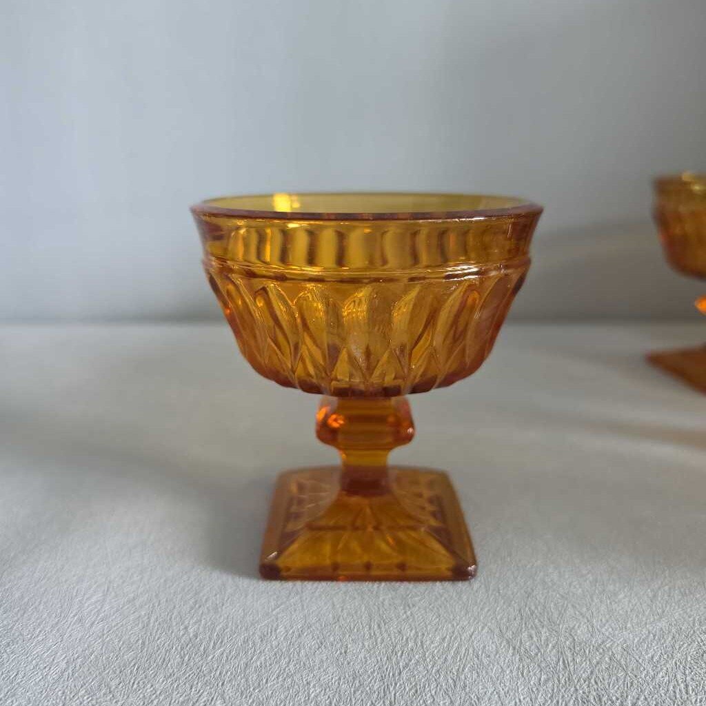 INDIANA GLASS Co. Mount Vernon (Colony) Amber Desert Glass 1960s
