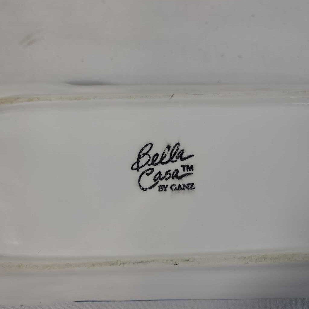 HAND PAINTED APPLE & PEAR S&P SHAKER ON TRAY