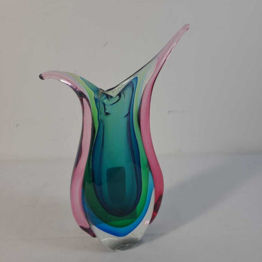 MULTI COLOUR HAND BLOWN VASE