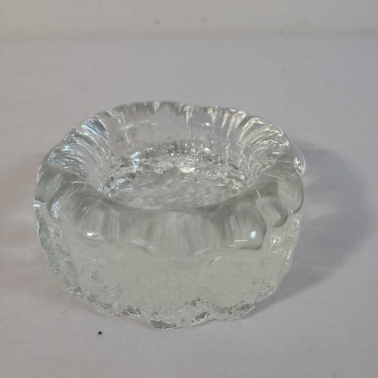 VTG HEAVY GLASS TRINKET DISH