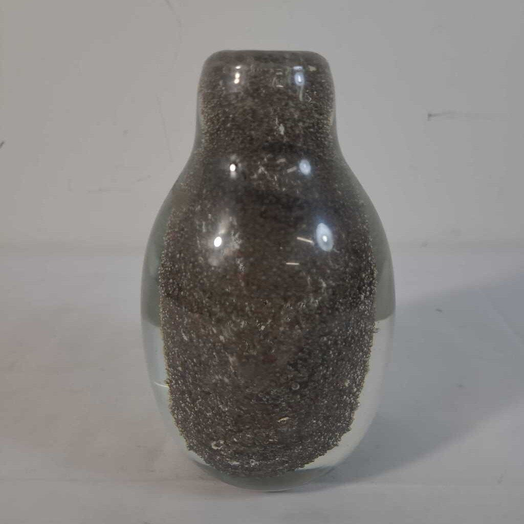 HAND BLOWN BUBBLE GLASS VASE