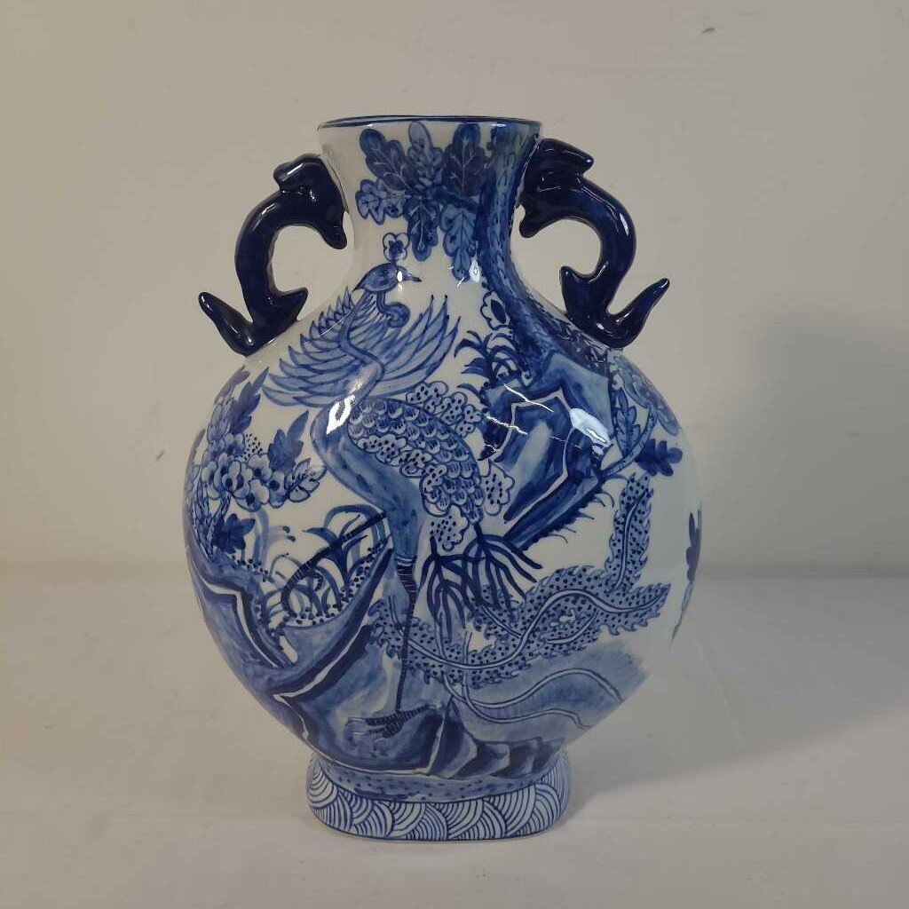 COLBALT BLUE & WHITE PORCELAIN VASE