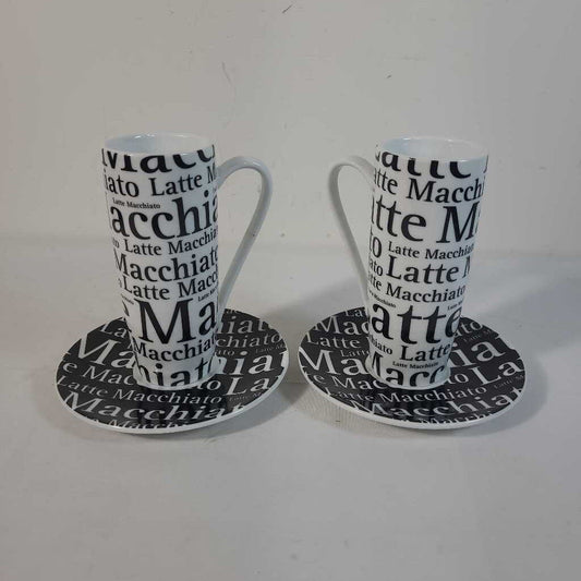 PR LATTE MACCHIATO MUGS & SAUCERS