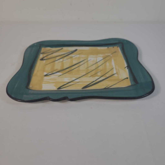 BLUE & YELLOW POTTERY TRAY