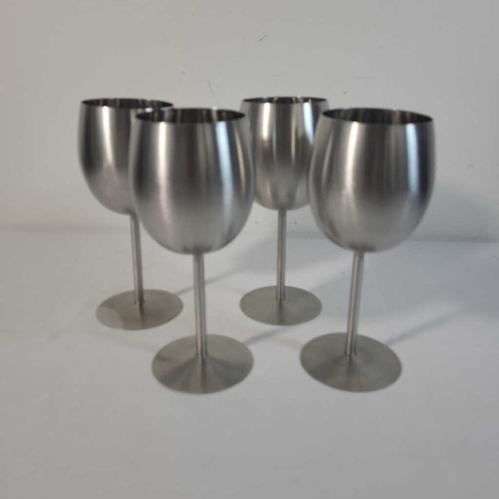 S/4 STAINLESS GOBLETS