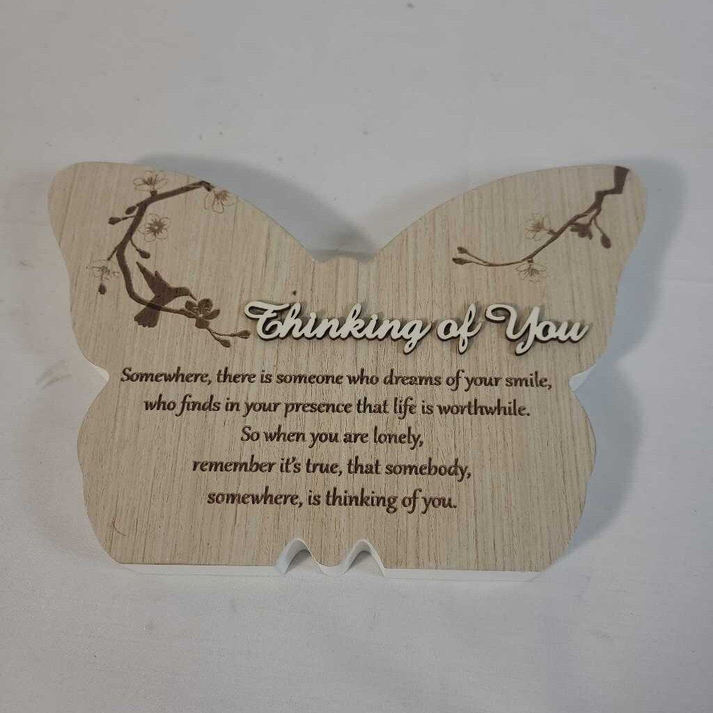 THINKING OF YOU BUTTERFLY PLAQUE