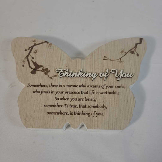 THINKING OF YOU BUTTERFLY PLAQUE