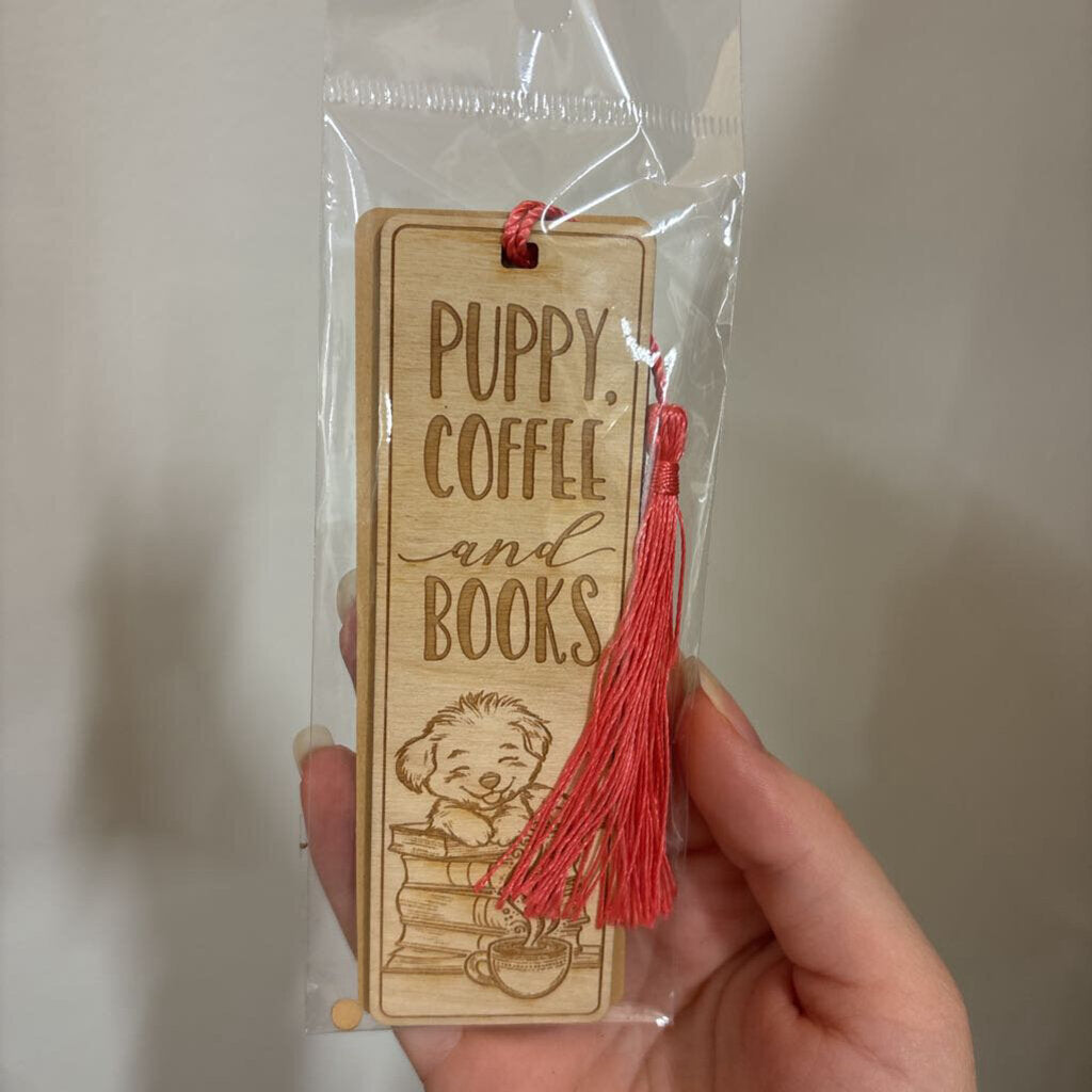 BOOKMARK - Puppy, Coffee & Books