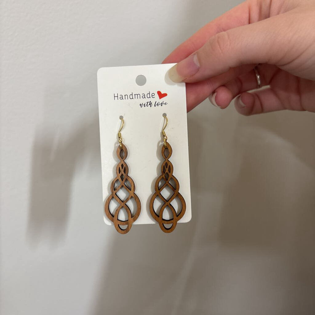 Wooden earrings dangling -3